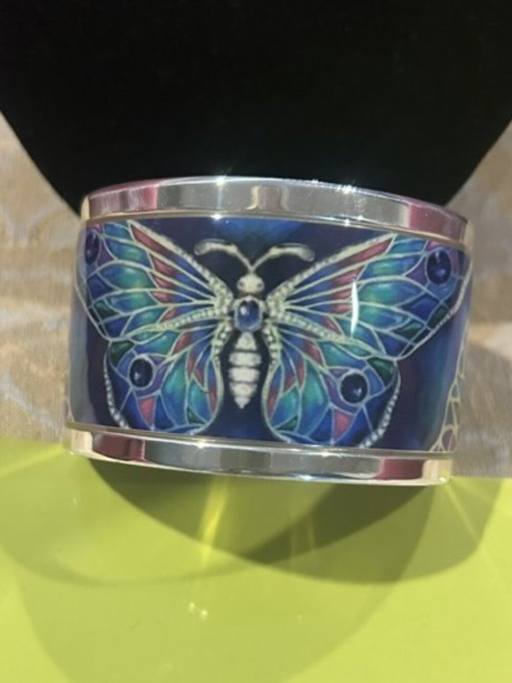 BRIGHTON Collectible “Pop Appeal” BUTTERFLY Silver Enamel Cuff BRACELET - Picture 8 of 11